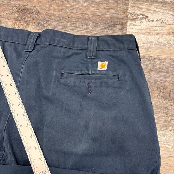 Carhartt Navy Blue Mens 40x30 Rugged Flex Twill Workwear Trousers Uniform Pants - Picture 8 of 12